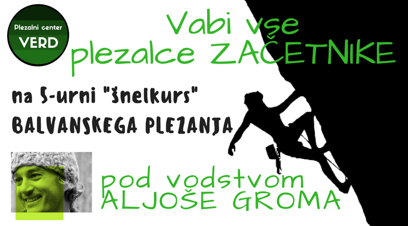 Začetni tečaj plezanja v plezalnem centru Verd