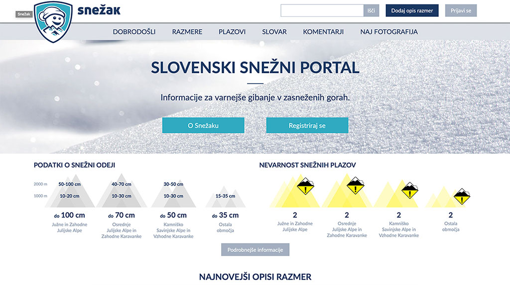 Slovenski nežni portal Snežak.si